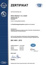 Markert Gruppe: Zertifikat ISO 14001 Umweltmanagement